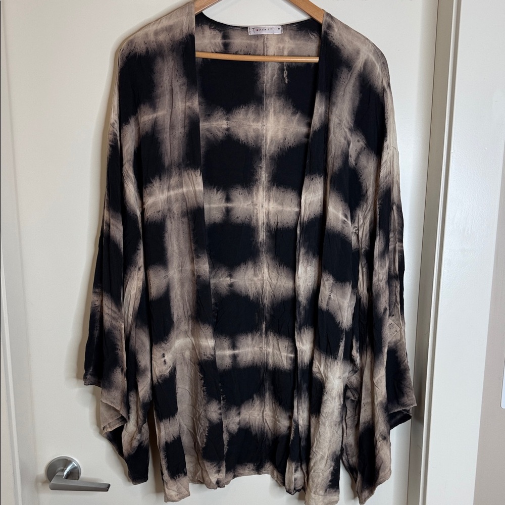T Party Black and Cream Tie-Dye Lightweight Cardigan (B)